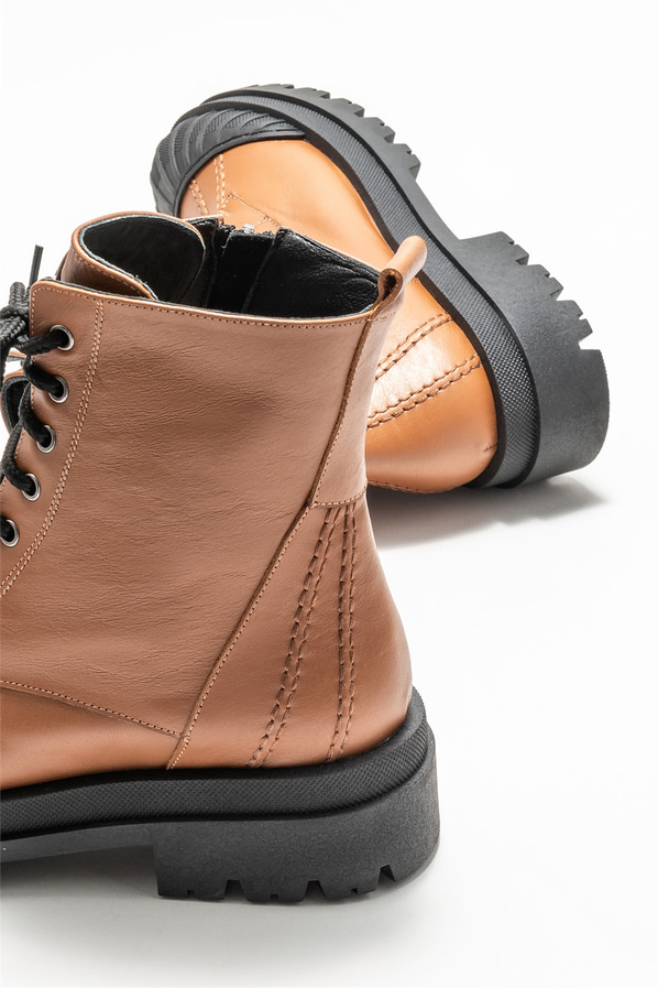 Taba deri kadın günlük bot, günlük kullanım için - Elle Shoes