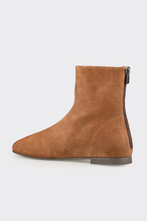 Taba kahve deri kadın bot, ofis stili için - Elle Shoes