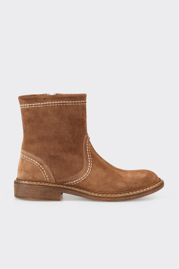 Taba deri kadın bot, günlük kullanım için - Elle Shoes