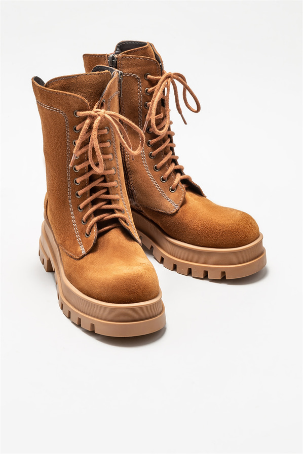 Taba deri kadın günlük bot, günlük kullanım için - Elle Shoes