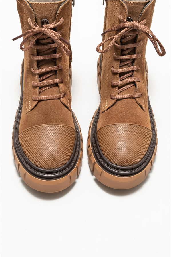 Taba deri kadın bot, günlük kullanım için - Elle Shoes