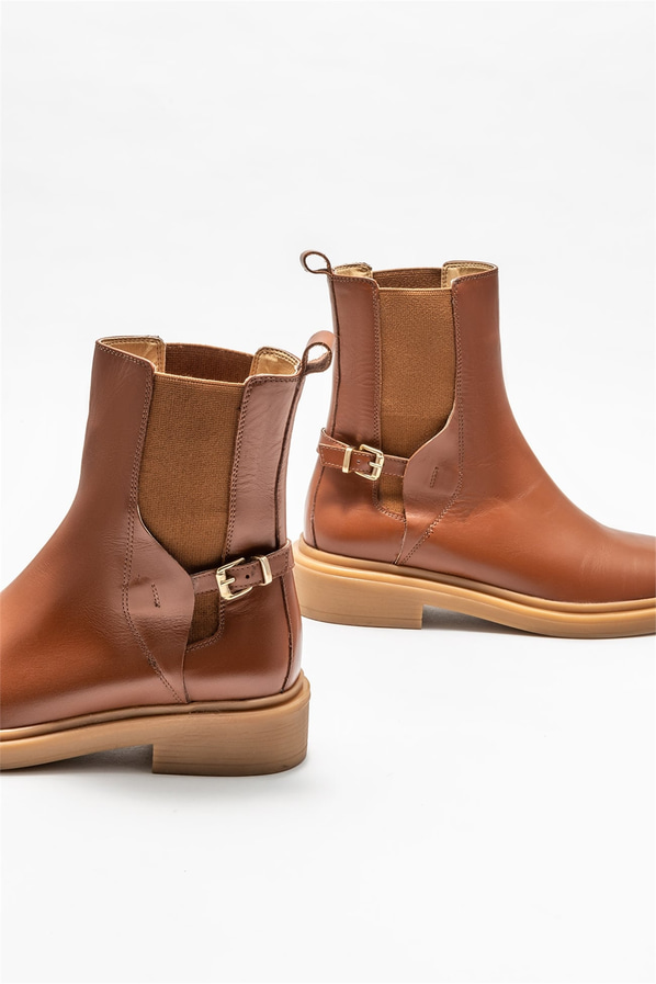 Taba deri kadın bot, günlük kullanım için - Elle Shoes