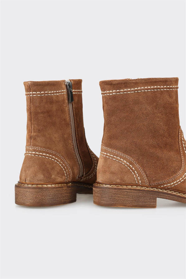 Taba deri kadın bot, günlük kullanım için - Elle Shoes