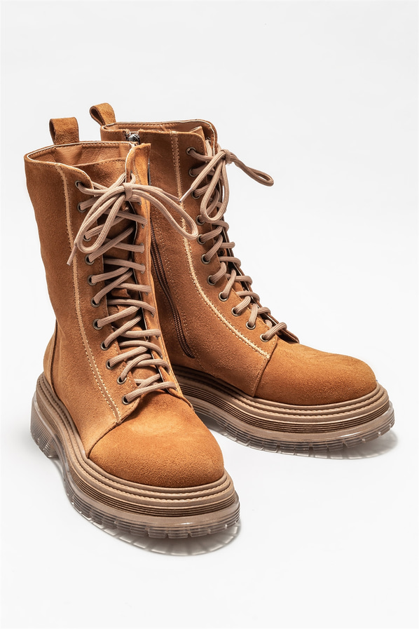 Taba deri kadın bot, günlük kullanım için - Elle Shoes