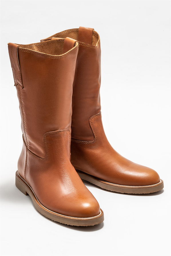 Taba deri kadın bot, günlük kullanım için - Elle Shoes