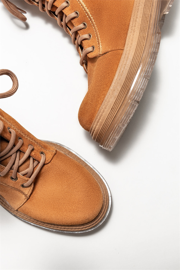 Taba deri kadın bot, günlük kullanım için - Elle Shoes