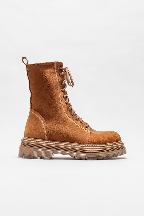 Taba deri kadın bot, günlük kullanım için - Elle Shoes