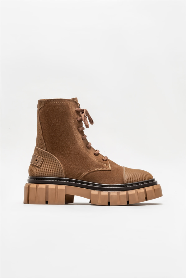Taba deri kadın bot, günlük kullanım için - Elle Shoes
