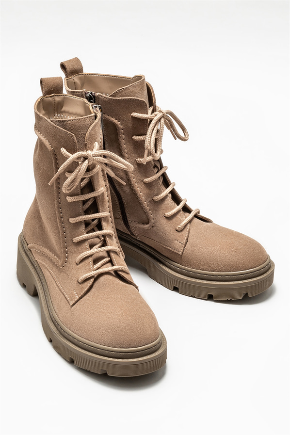 Taba deri kadın bot, günlük kullanım için - Elle Shoes