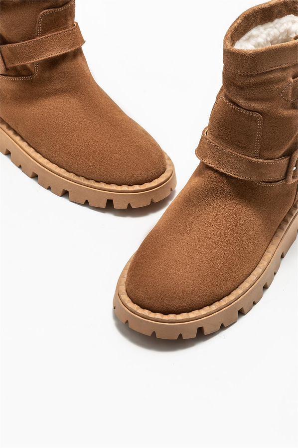 Taba deri kadın bot, günlük kullanım için - Elle Shoes