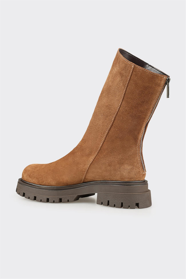 Taba deri kadın bot, rahat kullanım için - Elle Shoes