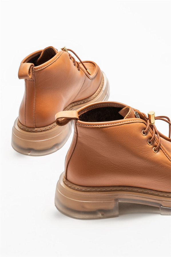 Taba deri kadın bot, günlük kullanım için - Elle Shoes