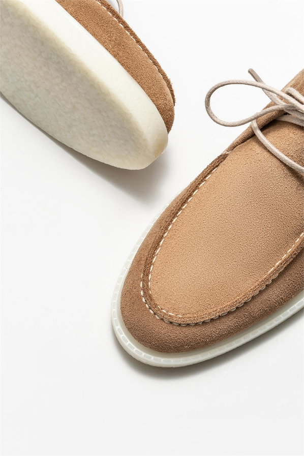 Taba deri kadın bot, günlük kullanım için - Elle Shoes