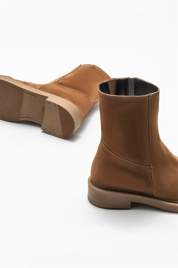 Taba deri kadın bot, günlük kullanım için - Elle Shoes