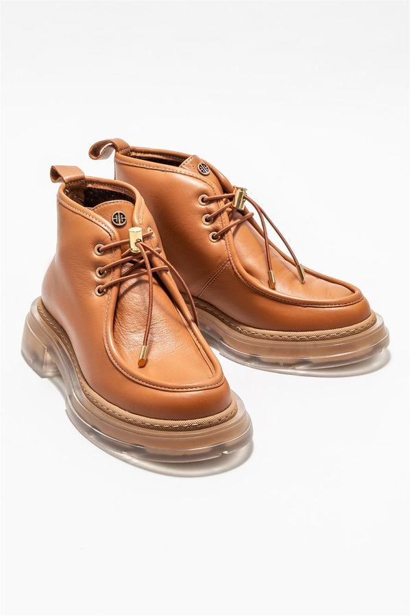 Taba deri kadın bot, günlük kullanım için - Elle Shoes