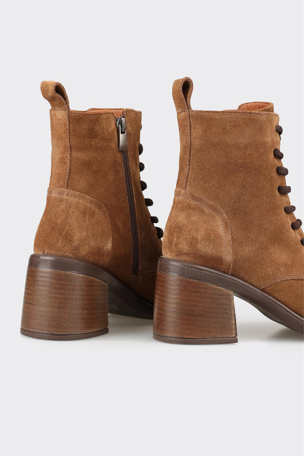 Taba deri kadın bot, günlük kullanım için - Elle Shoes