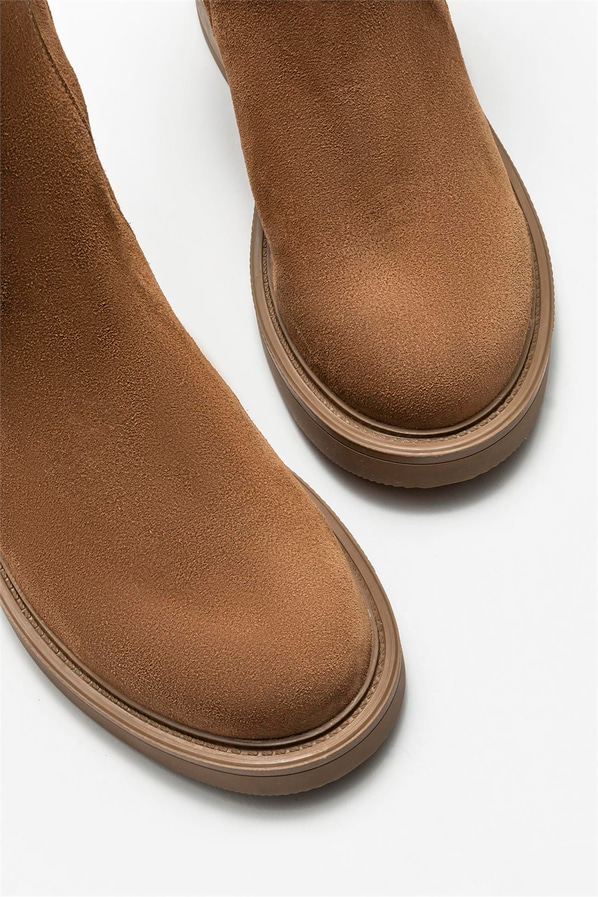 Taba deri kadın bot, günlük kullanım için - Elle Shoes