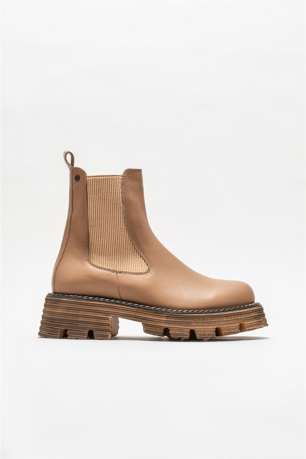 Taba deri kadın bot, günlük kullanım için - Elle Shoes