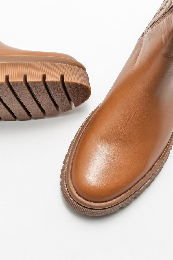 Taba deri kadın chelsea bot, günlük kullanım için - Elle Shoes