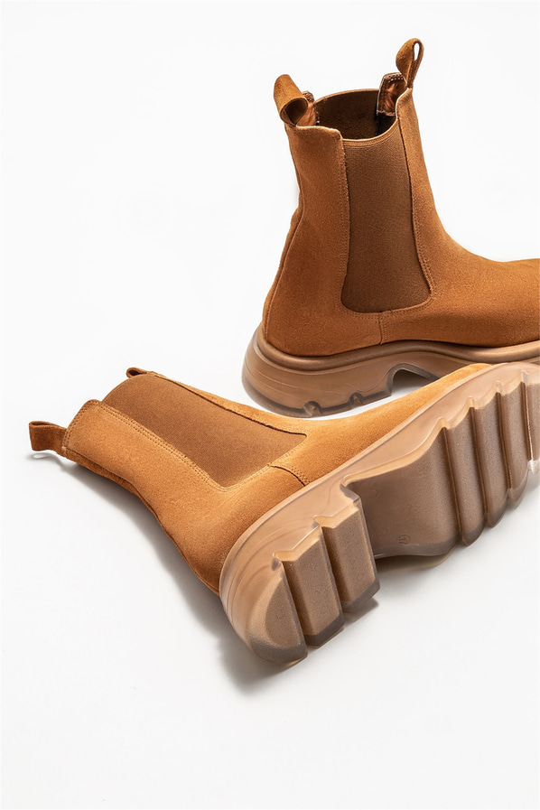 Taba deri kadın bot, günlük kullanım için - Elle Shoes