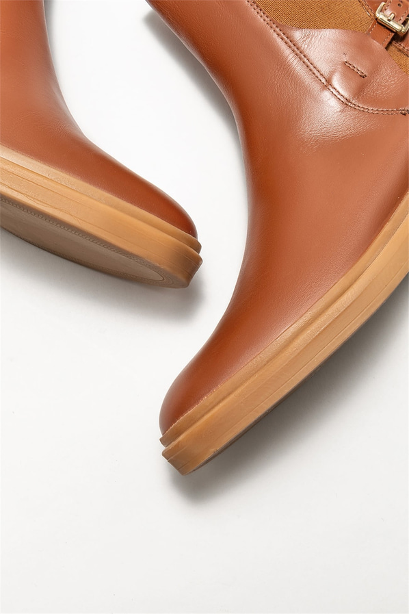Taba deri kadın bot, günlük kullanım için - Elle Shoes