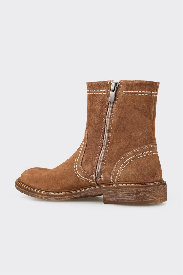 Taba deri kadın bot, günlük kullanım için - Elle Shoes