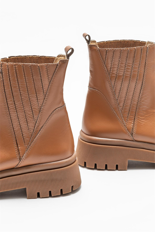 Taba deri kadın chelsea bot, günlük kullanım için - Elle Shoes