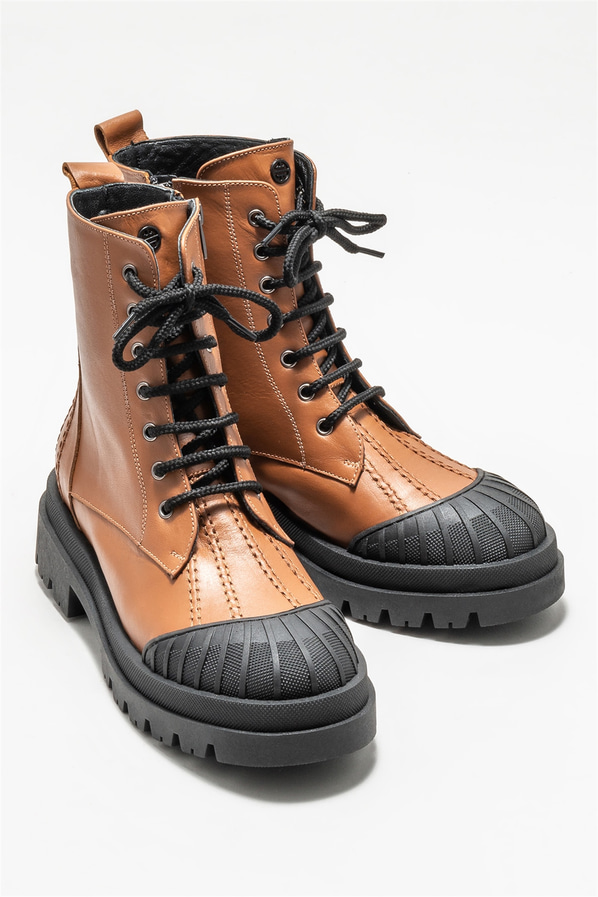 Taba deri kadın günlük bot, günlük kullanım için - Elle Shoes