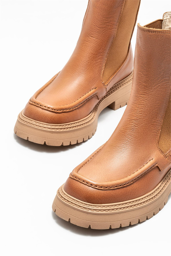Taba deri kadın chelsea bot, günlük kullanım için - Elle Shoes