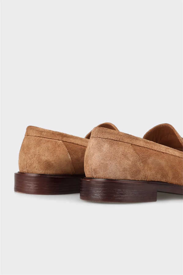 Taba deri kadın loafer, günlük kullanım için - Elle Shoes