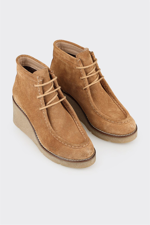 Taba Deri Kadın Klasik Bot