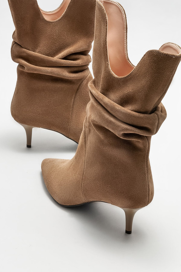 Taba deri kadın klasik bot - Elle Shoes