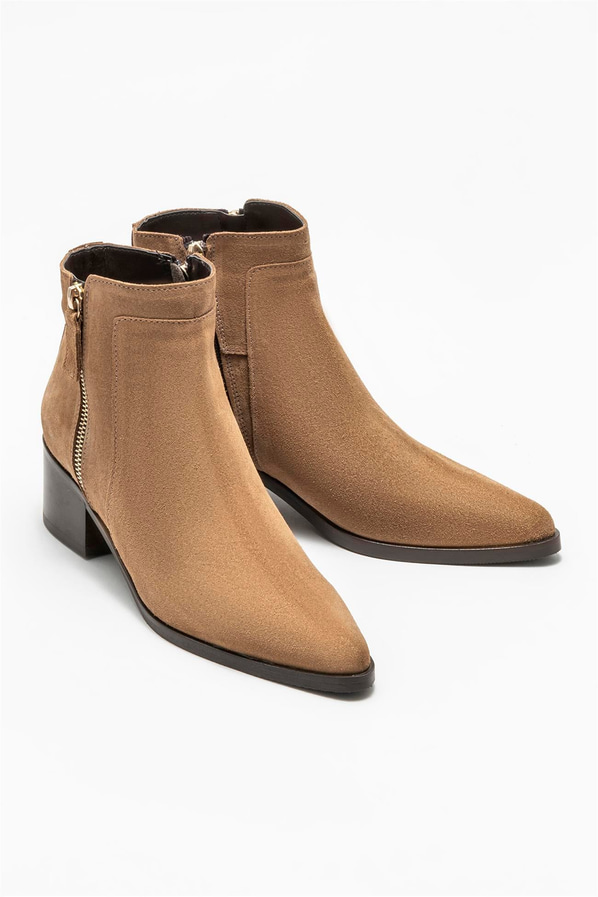 Taba deri kadın bot, rahat kullanım için - Elle Shoes