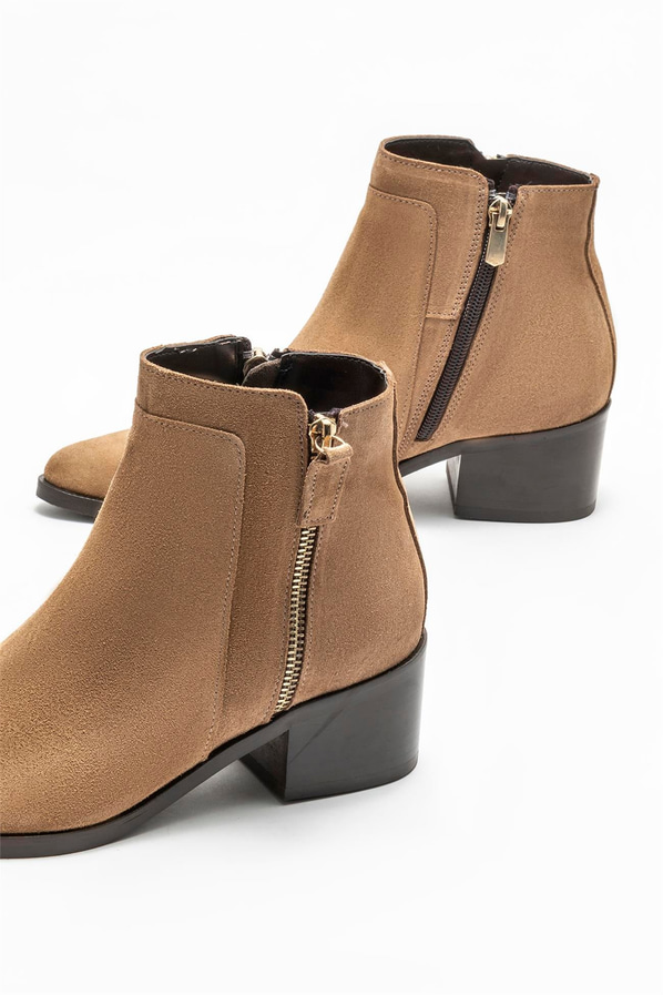 Taba deri kadın bot, rahat kullanım için - Elle Shoes