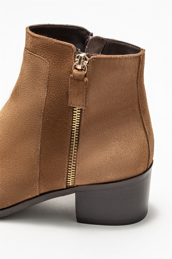 Taba deri kadın klasik bot - Elle Shoes