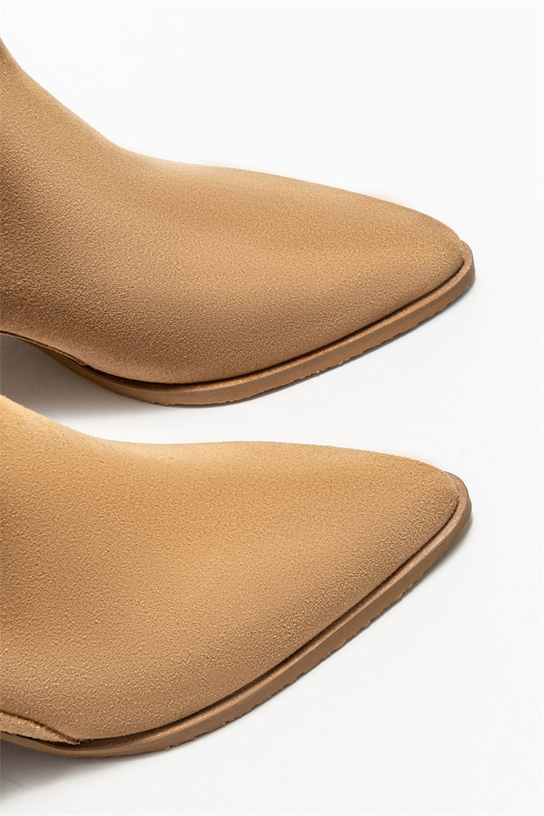 Taba deri kadın bot, klasik stil için - Elle Shoes