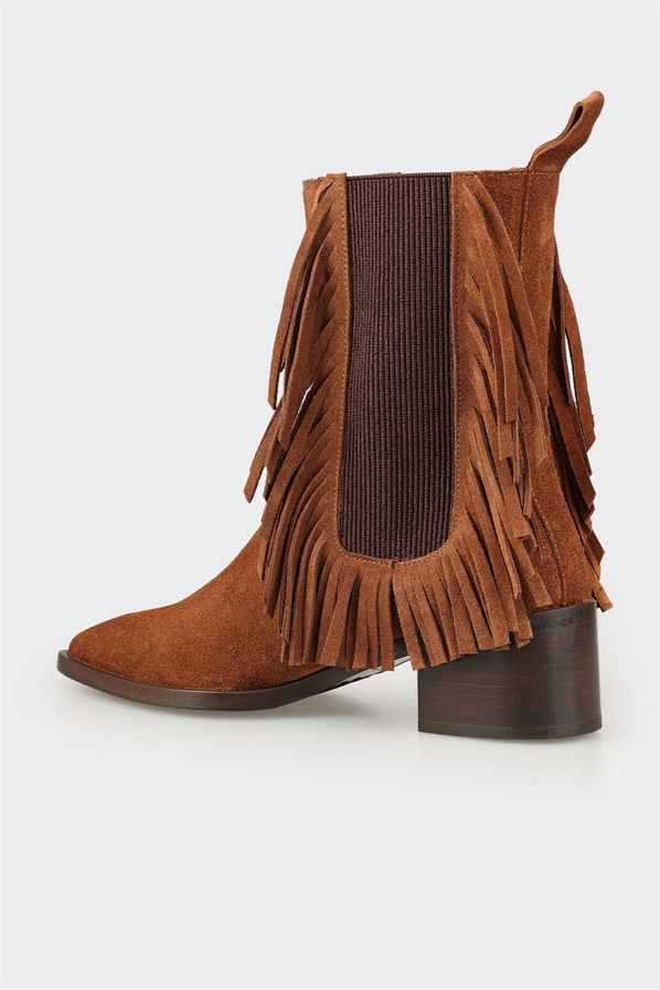 Taba Deri Kadın Klasik Bot