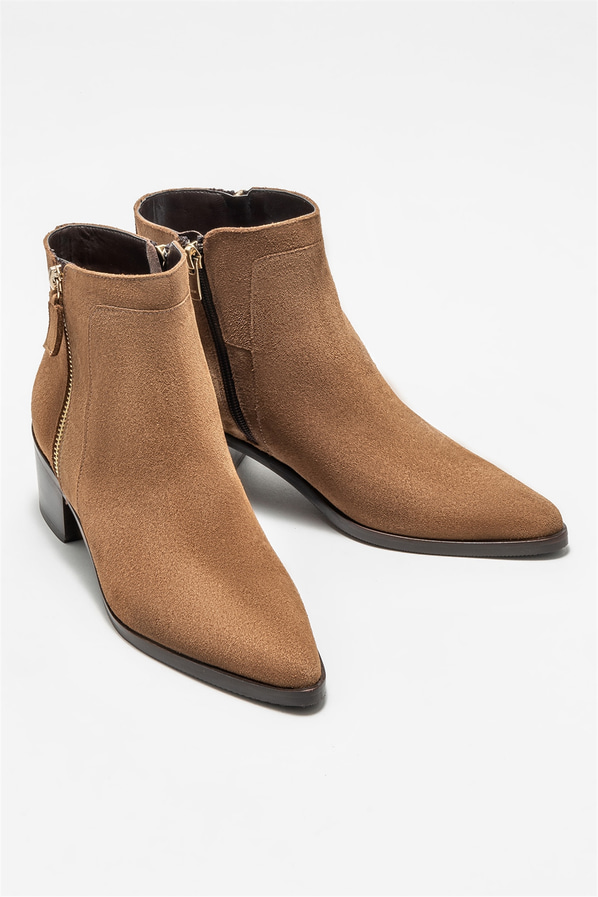 Taba deri kadın klasik bot - Elle Shoes