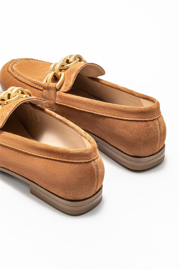 Taba deri kadın loafer - Elle Shoes