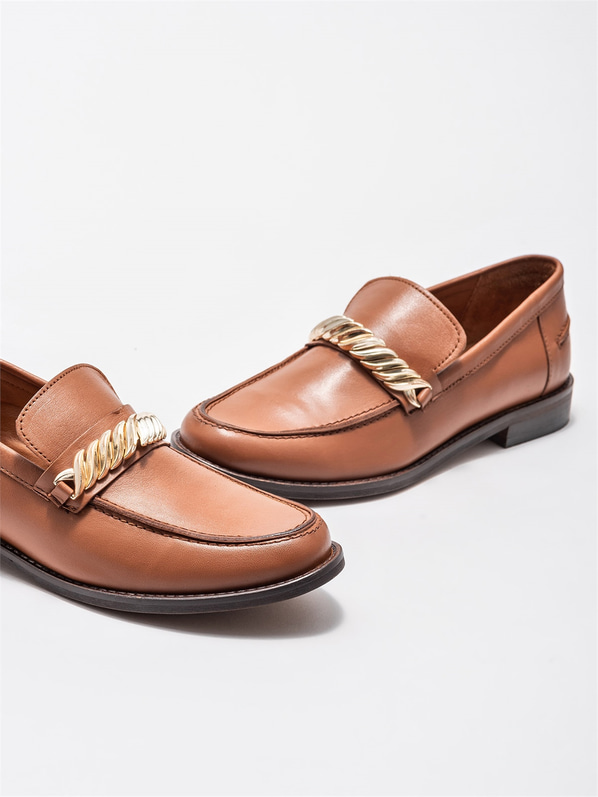 Taba Deri Kadın Loafer