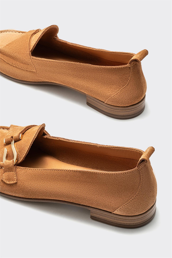 Taba deri kadın loafer - Elle Shoes