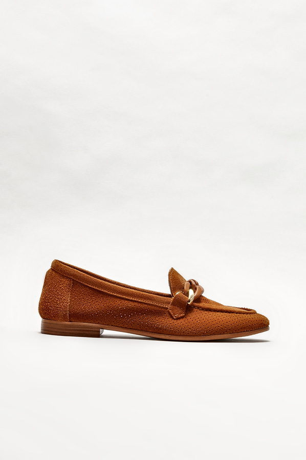Taba deri kadın loafer - Elle Shoes