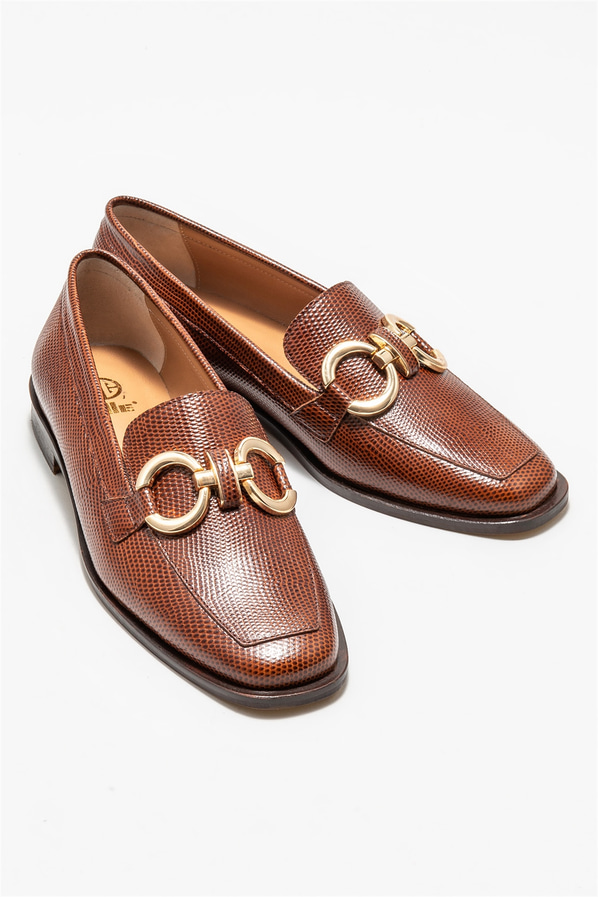 Taba deri kadın loafer - Elle Shoes