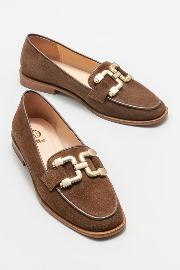 Taba deri kadın loafer - Elle Shoes