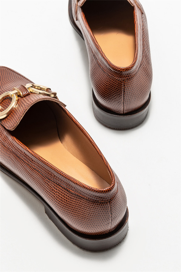 Taba deri kadın loafer - Elle Shoes