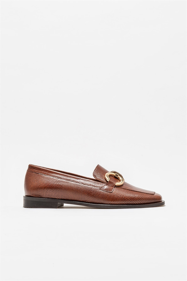 Taba deri kadın loafer - Elle Shoes