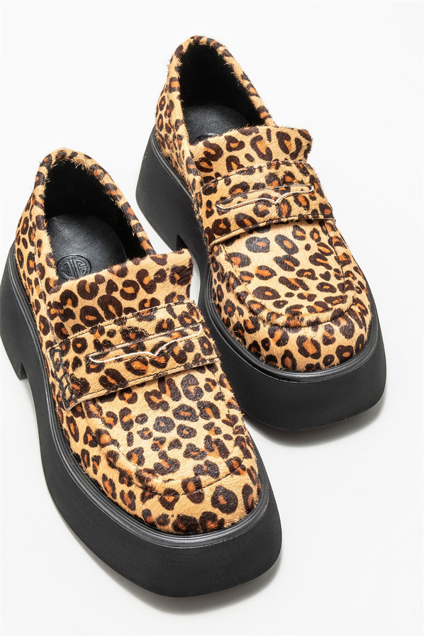 Taba deri kadın loafer - Elle Shoes