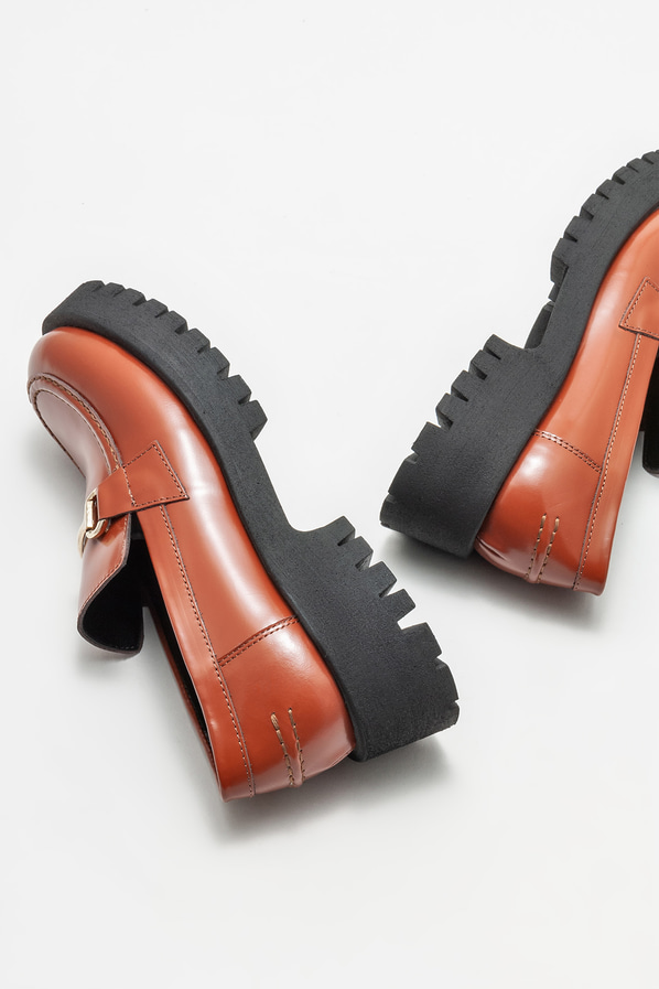 Taba deri kadın loafer - Elle Shoes