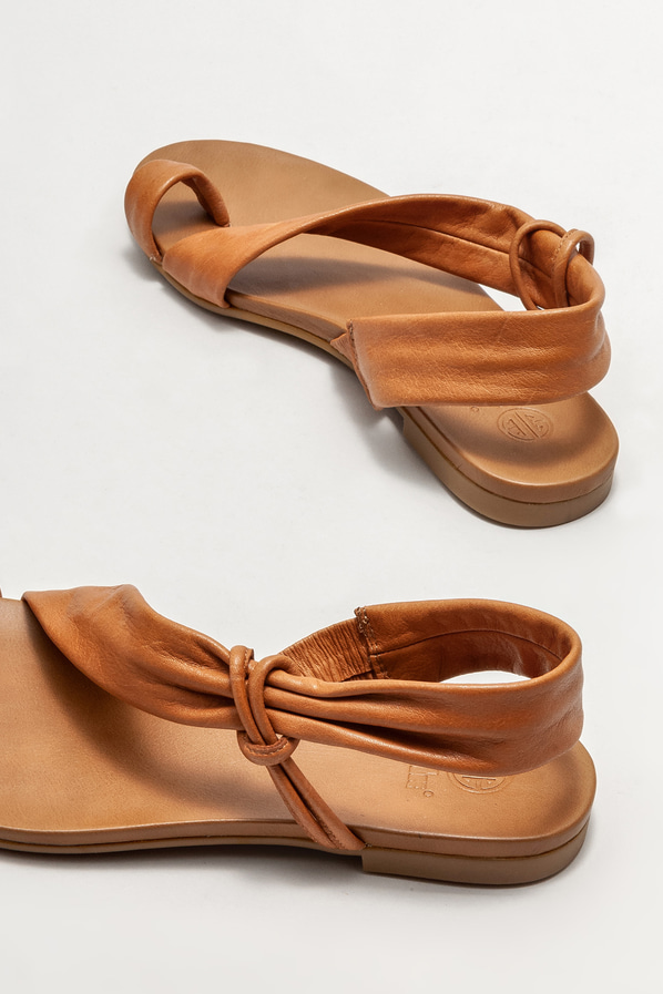 Taba deri kadın sandalet - Elle Shoes