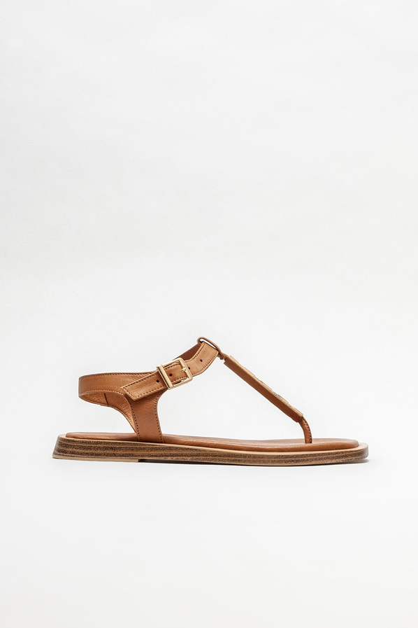 Taba deri kadın sandalet - Elle Shoes